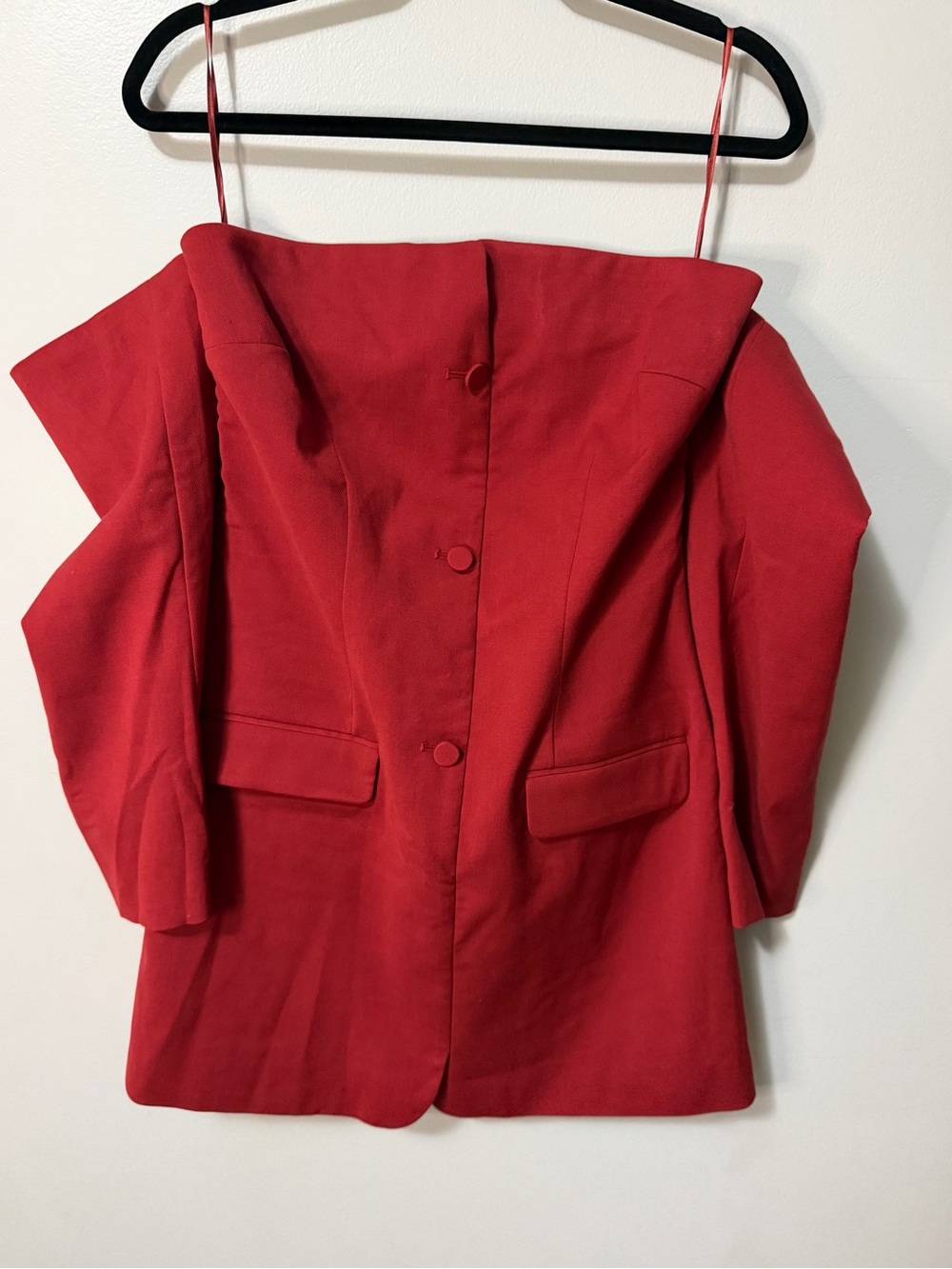 NWT Abercrombie & Fitch Red Off Shoulder Structured formal Mini Dress Medium